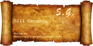 Sill Gergely névjegykártya